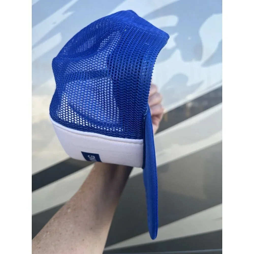 Vintage 80s Crown blue white Graff Trucking trucker mesh snapback cap streetwear